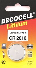 Batteria, litio 3V, CR2016 